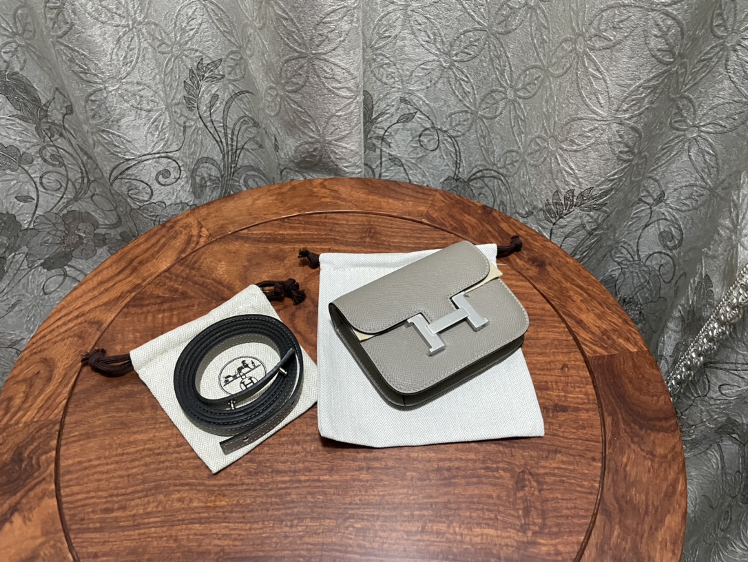 에르메스 콘스탄스백 미니 그레이 은장